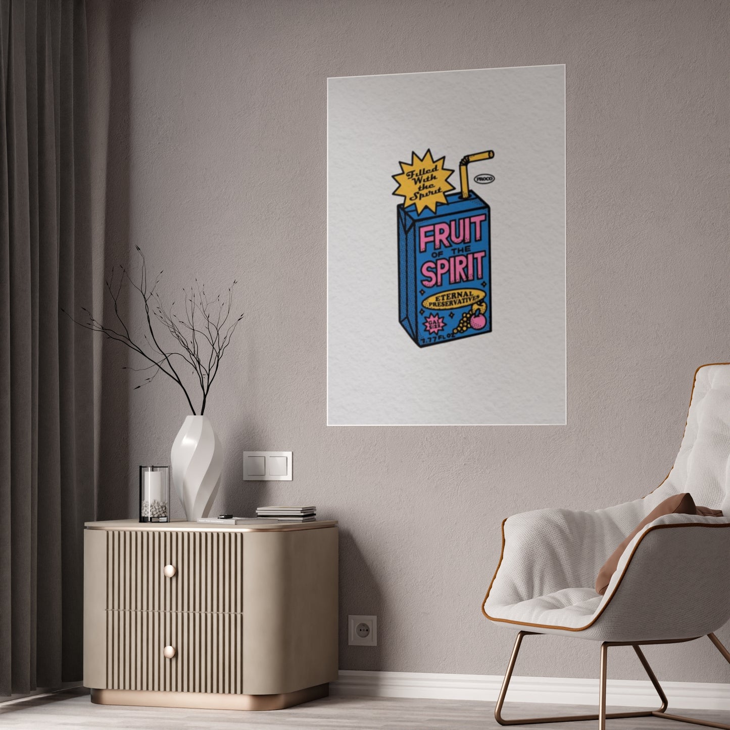 Fruit of the Spirit Gloss Poster, Inspirational Wall Art, Kid's Room Decor, Christian Gift, Motivational Print
