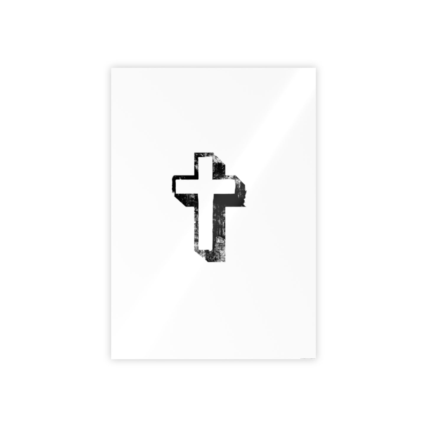 Black Cross Glossy Poster, Wall Art Decor, Christian Home Decoration, Inspirational Gift, Religious Artwork