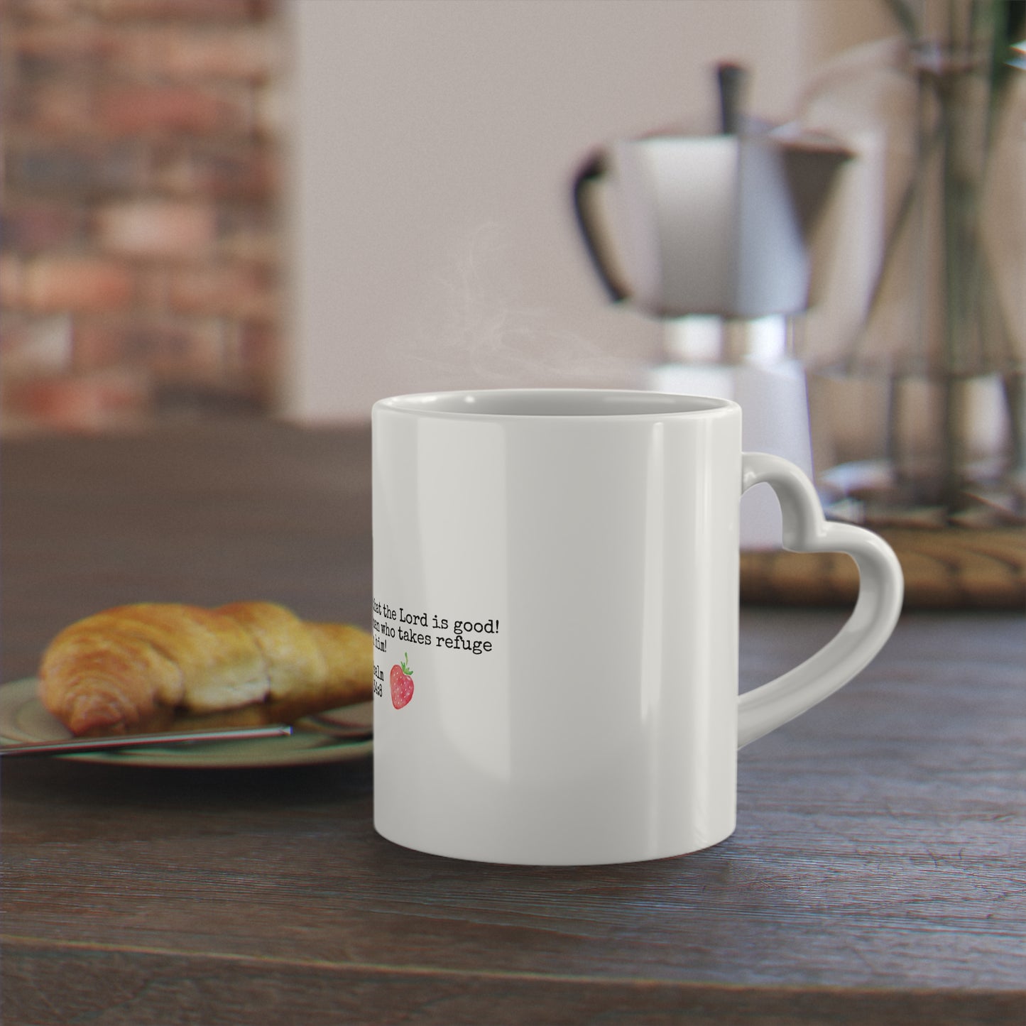 Inspirational Heart-Shaped Mug | Encouraging Gift for Friends, Cozy Coffee Time, Bible Verse, Home Decor, Unique Present