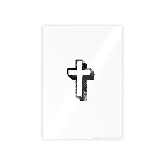 Black Cross Glossy Poster, Wall Art Decor, Christian Home Decoration, Inspirational Gift, Religious Artwork